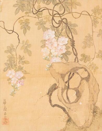 Ju Lian(1828-1904) Ink And Color On Silk, Framed,Signed And Seal