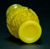 Qing - A Yellow Peking Glass Carved Beast Mask Vase - 8