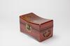 Republic-A Leather Mounted Wood Gilt-Painted Pillow Form Box with Lock - 2