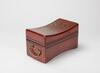 Republic-A Leather Mounted Wood Gilt-Painted Pillow Form Box with Lock - 3