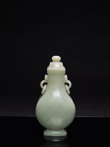 Qing-A White Jade With Cover Vase