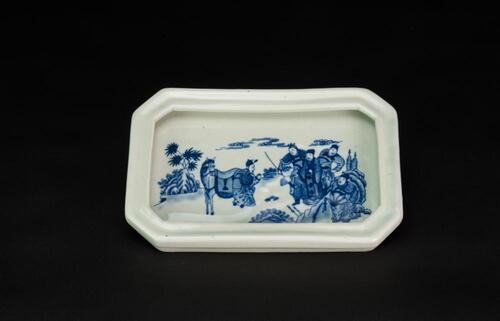 Early 20th Century-A Blue And White ‘Three Kindow Warrior’ Brush Wash