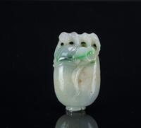 Qing- A Green Jadeite Carved ‘Ruyi Cabbage’