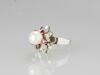 A Pearl With Ruby Mounted in White Gold Ring - 2