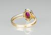 A Ruby Mounted With Diamond and 14k Gold Ring - 4