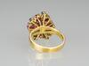 A Ruby Mounted With Diamond Gold Ring - 4