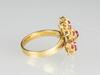 A Ruby Mounted With Diamond Gold Ring - 6