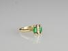 A Rhombus Sharp Emerald And Diamond With 14K Gold Ring Ring Size: 5 - 2