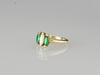 A Rhombus Sharp Emerald And Diamond With 14K Gold Ring Ring Size: 5 - 3