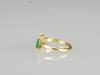 A Rhombus Sharp Emerald And Diamond With 14K Gold Ring Ring Size: 5 - 4