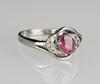 A Ruby and Diamond Mounted White Gold Ring Ring Size: 6 - 2