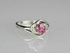 A Ruby and Diamond Mounted White Gold Ring Ring Size: 6 - 3