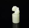 Late Qing -A White Jade Lion Seal - 2