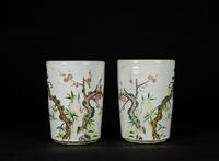 Late Qing- A Pair Of Famille-Glazed Vase