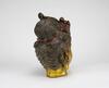 Qing - A Gold Laquer Bronze Buddha Head - 3