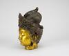 Qing - A Gold Laquer Bronze Buddha Head - 5