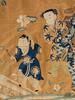 Late Qing- A Large Embroidered Silk and Gilt- Thread Fu,Lu,Shou Panel, - 6