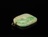 Republic-An Apple Green Jadeite Carved Koi,Pine Large Pendant - 6