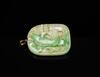 Republic-An Apple Green Jadeite Carved Koi,Pine Large Pendant - 7