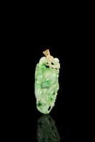 Republic- A Green Jadeite Carved Chi Lung Dragon Pendant