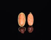 A set Of Coral Ring And Pendant