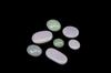 Four Lavander Jadite And Three Green Jadeite Cabochon