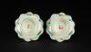 Late Qing/Republic-A Pair Of Green Ground Famille-Glaze Flowers Dishes - 4