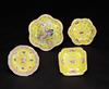 Late Qing/Republic- A Group Of Four Yallow Ground Famille Glaze Dishes - 2