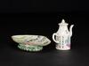 Republic - A Famille Glaze Wine Kettle and Plate - 2