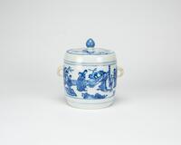 Kangxi-A Blue And White 'Figures' Cover Jar