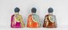 Early 20th Century-A Of Three Famille- Glazed Sambo Buddha - 3