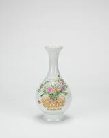 Republic-A Famille-Glazed 'Butterfly & Flowers Basket' Vase