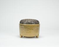 Ming-Longquan Tripod Censer With Silver Cover