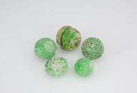 A Group Of Five Jadeite Beads