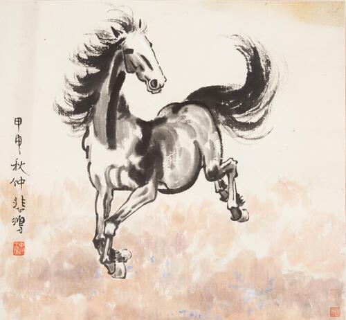 Xu Beihong (1895-1953), Ink And Color On Paper,