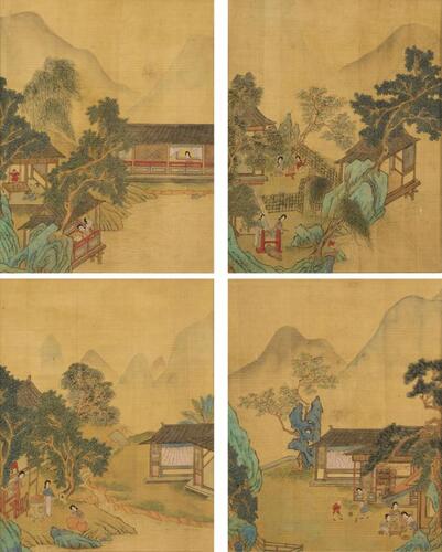 Attributed To: Qiu Yin (1497-1552) 4 Painting,