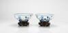 Qing - A Pair Of Blue And White "Eight Immortals And Shou Lao" Bowls