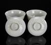 Late Qing/Republic - A Pair Of White Glazed Carved Blossom Cover Cups H: 8 cm D: 9.5 cm - 3