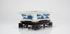 Late Qing/Republic - A Blue And White Daffodil Flower Pot (wood stand) - 5