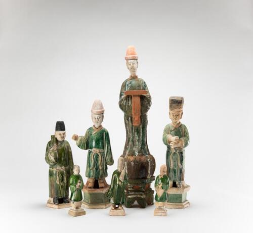Ming - A Group Of Seven Pottery Figures