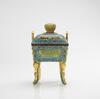 Late Qing-A Gilt-Bronze And Cloisonne Enamel Censer, - 5