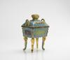 Late Qing-A Gilt-Bronze And Cloisonne Enamel Censer, - 7