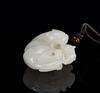 Qing - A White Jade Carved 'Lion and Bady Lion Pendant - 2
