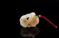 Late Qing /Republic-A White Jade Carved 'Brid And Lotus' Pendant