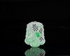 A Translucent Apple Green Jadeite Carved 'Koi and Peach' Pendant