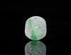 A Translucent Apple Green Jadeite Carved ' Mandrain Duck' Pendant D: 5 cm