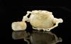 Qing - A White Jade Carved 'Pine' Teapot - 7