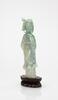 Republic-A Apple Green Jadeite Carved Guan Yin (woodstand) - 5