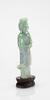 Republic-A Apple Green Jadeite Carved Guan Yin (woodstand) - 6