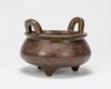 Qing - A Bronze 'Dragon' Double Handle Censer - 4